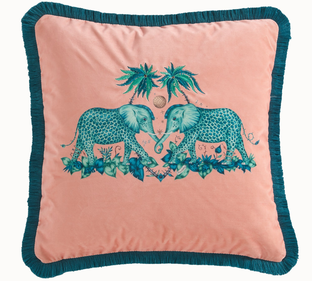 Zambezi Peach Velvet Cushion
